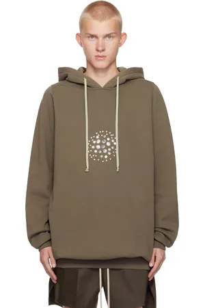 Rick Owens Gray Porterville Orb Studs Hoodie