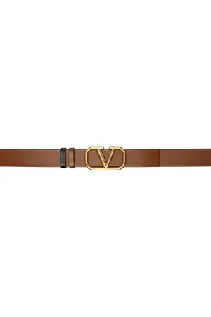 VALENTINO GARAVANI Brown Reversible VLogo Signature Belt