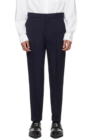 Balmain Navy Rolled Cuff Trousers