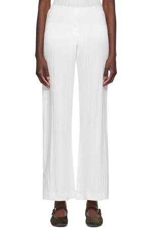 Leset White Pointelle Boxer Lounge Pants