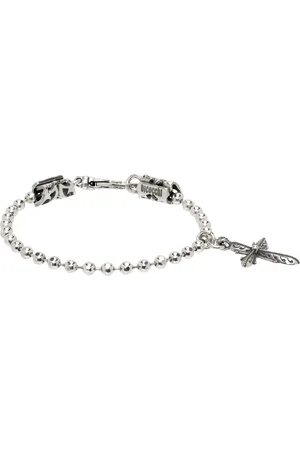 EMANUELE BICOCCHI SSENSE Exclusive Silver Cross Charm Bracelet