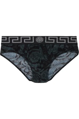 VERSACE Black & Gray Barocco Briefs