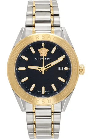 VERSACE Silver & Gold V-Code Lady Watch