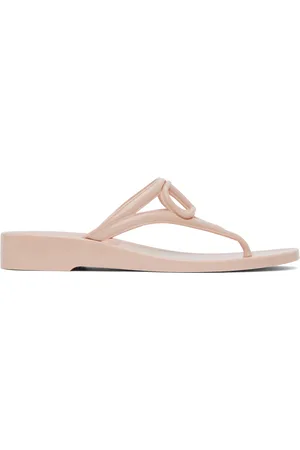 VALENTINO GARAVANI Pink VLogo Signature Rubber Thong Sandals