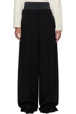 Erdem Black Wide Leg Trousers