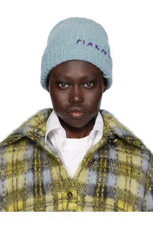 Marni Blue Shetland Wool Beanie