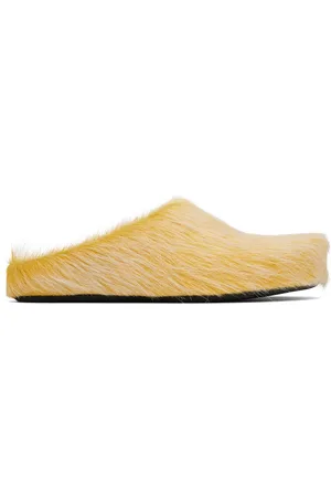 Marni Yellow Long Hair Calfskin Fussbett Slip-on Loafers