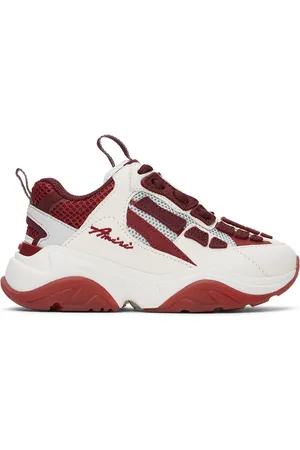 AMIRI Kids White & Red Bone Runner Sneakers