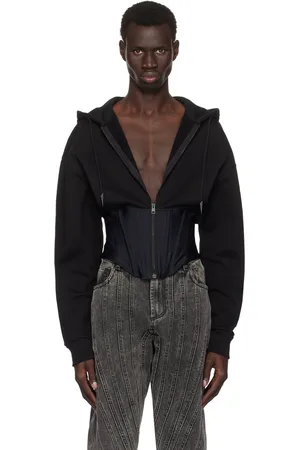 MUGLER Black Corseted Hoodie