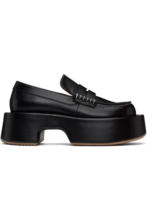 J.W.Anderson Black Leather Platform Loafers