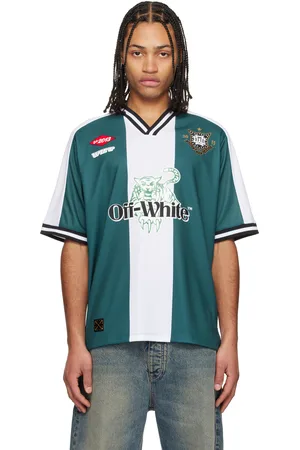 OFF-WHITE Green & White Tiger 23 Soccer T-shirt