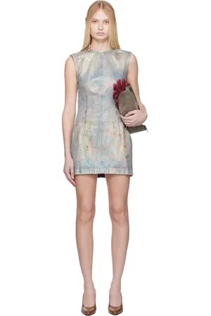 Acne Studios Blue Coated Denim Minidress