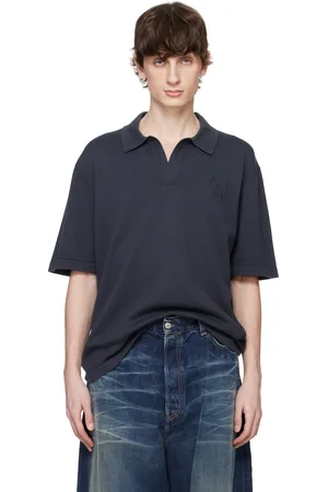 Maison Kitsuné Gray Bold Fox Head Embroidered Knitted Polo