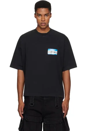 Vetements Black My Name Sticker Cropped Boxy T-shirt