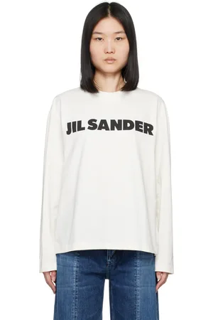 Jil Sander Off-White Printed Logo Long Sleeve T-Shirt