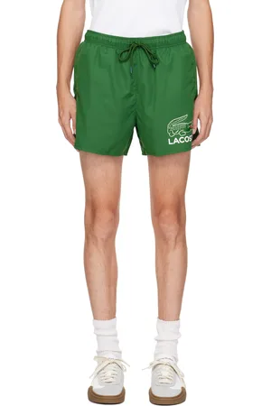 Lacoste Green Croc Print Swim Shorts