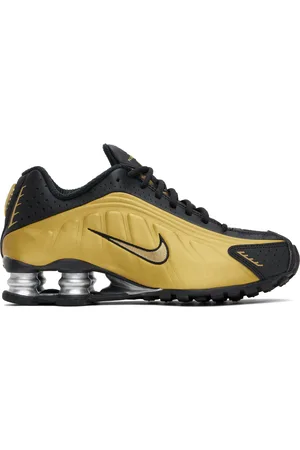 Nike Black & Gold Shox R4 Sneakers