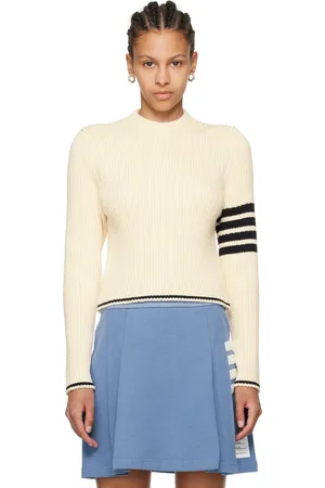 Thom Browne Off-White 4-Bar Sweater