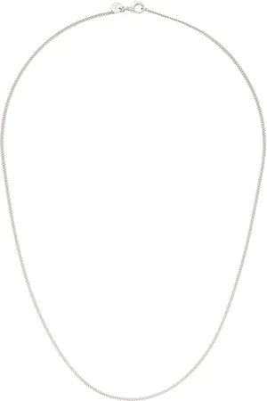 TOM WOOD Silver Curb Chain Slim Necklace