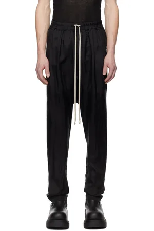 Rick Owens Black Hollywood Drawstring Long Trousers