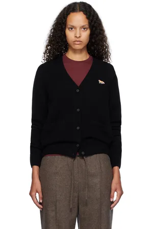 Maison Kitsuné Black Baby Fox Patch Boxy Cardigan