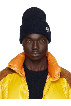 Moncler Navy Patch Beanie