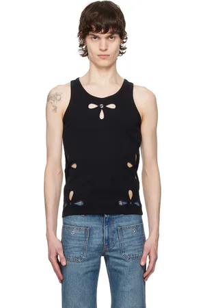 COPERNI Black Petal Embroidered Tank Top