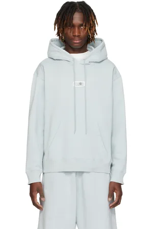 Maison Margiela Blue Unbrushed Cotton Hoodie