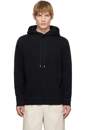 Sunspel Black Loopback Hoodie