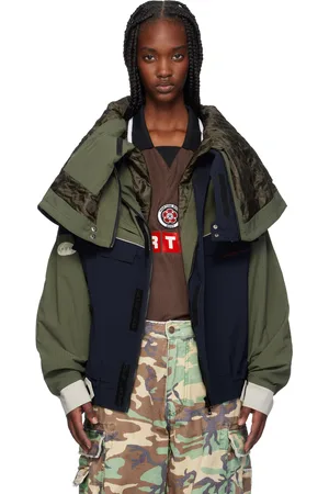 MARTINE ROSE Khaki & Navy Reverse Sports Jacket