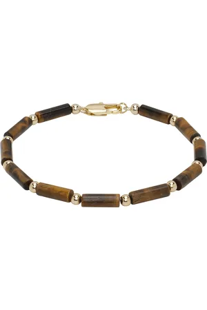 Eliou SSENSE Exclusive Brown & Gold Felix Bracelet