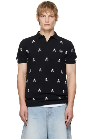 MASTERMIND JAPAN Black Fred Perry Edition All-Over Skull Polo