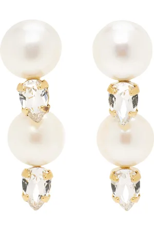 Simone Rocha Gold Pearl Crystal Dagger Earrings