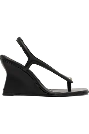 Paris Georgia Black Valentina Wedge Heeled Sandals