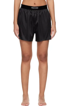 Tom Ford Black Stretch Silk Satin Boxer Shorts