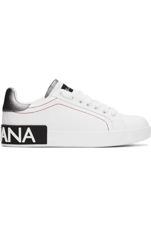 Dolce & Gabbana White Calfskin Nappa Portofino Sneakers