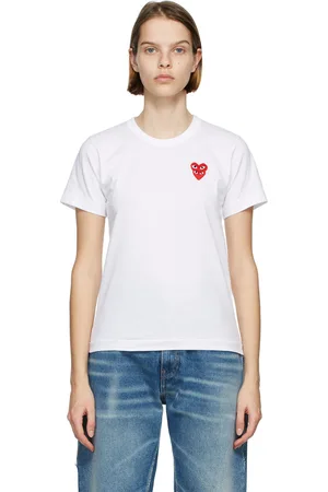 Comme des Garçons White & Red Layered Heart T-Shirt