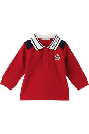 Moncler Baby Red Logo Patch Polo