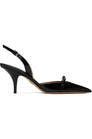 Salvatore Ferragamo Black Mini Bow Slingback Heels