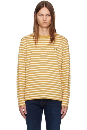 Maison Kitsuné Yellow Bold Fox Head Patch Regular Marin T-shirt