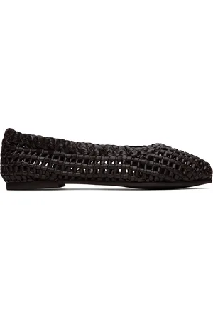 St Agni Brown Macrame Mesh Ballerina Flats