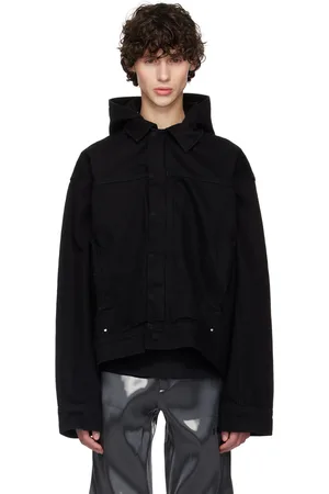 HELIOT EMIL Black Hooded Denim Jacket