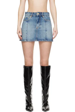 Ganni Blue Sparkle Denim Miniskirt
