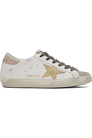 Golden Goose White & Pink Super-Star Classic Sneakers
