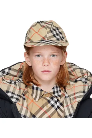 Burberry Kids Beige Check Baseball Cap