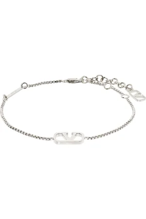 VALENTINO GARAVANI Silver VLogo Signature Metal Bracelet