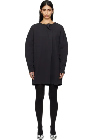 Maison Margiela Black Sweat Jersey Darting Minidress
