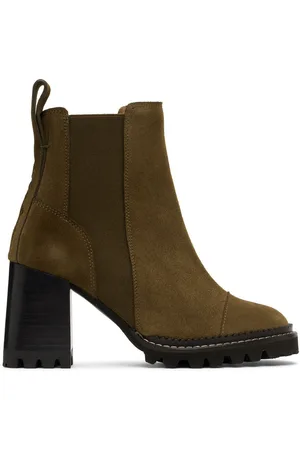 See by Chloé Khaki Mallory Ankle Boots