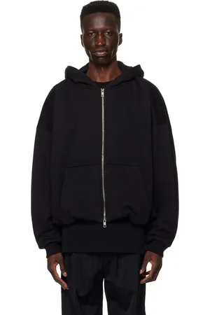 WOOYOUNGMI Black Drawstring Hoodie
