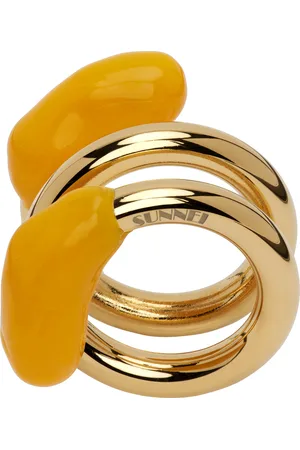 SUNNEI Gold & Orange Double Fusillo Ring